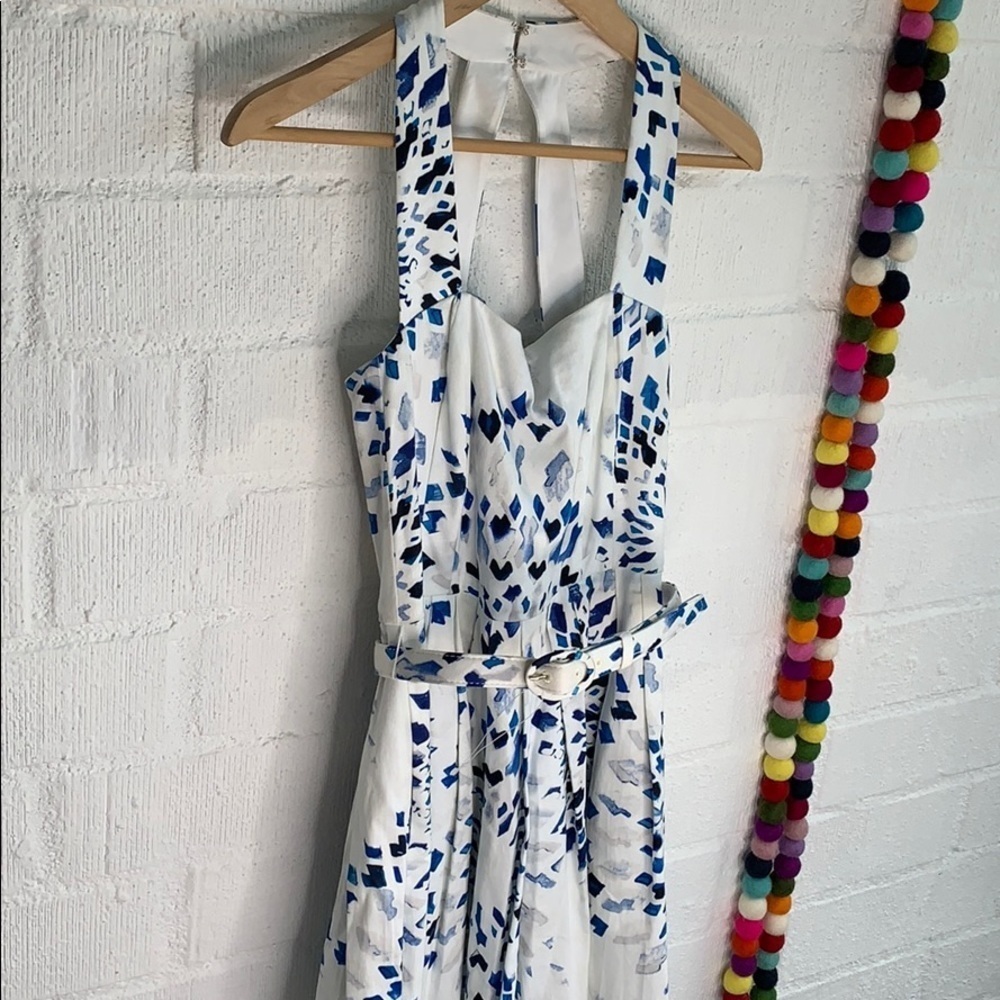 White House Black Market KALEIDOSCOPE HALTER Dress sz 2 - Picture 5 of 8